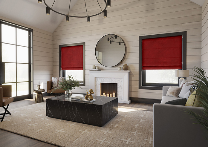 Odessa Velvet, Scarlet - Twist&Fit Roman Blind - Image 7